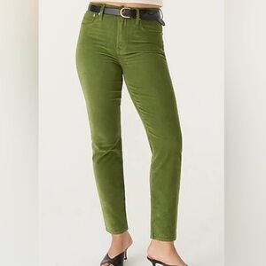 J. Crew Vintage Wash Slim Straight Corduroy Pants Green Size 31